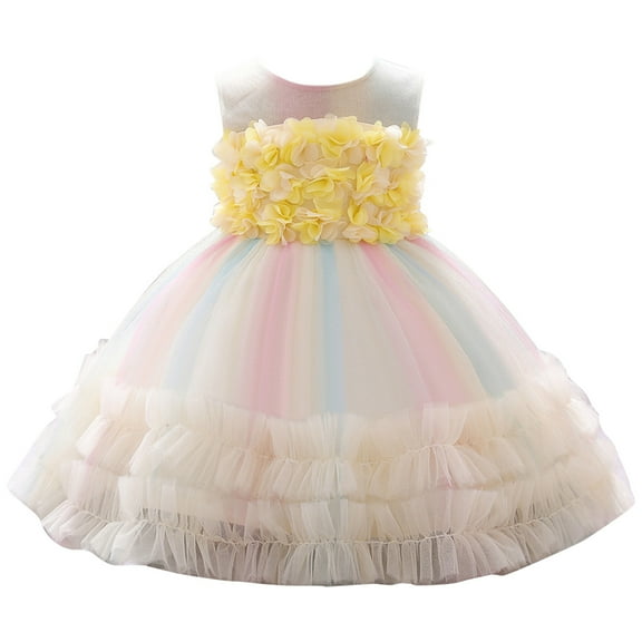 LNMQLPDBS Tube Dress Off the Shoulder Black Dress 2t Christmas Outfit Girl Clothes for 10 Year Old Girls Gift Sets Under 10 Dollars Girls Age 10 Gift, Yellow 3-4 Years