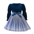 thumbnail image 1 of LNMQLPDBS Tulle Gown Girls Dresses Size 10-12 Red Dress for Girls Baby Christmas Clothes 4t Winter Clothes Girl Kids Christmas Size 6 Girls Clothes, Blue 3-4 Years, 1 of 5