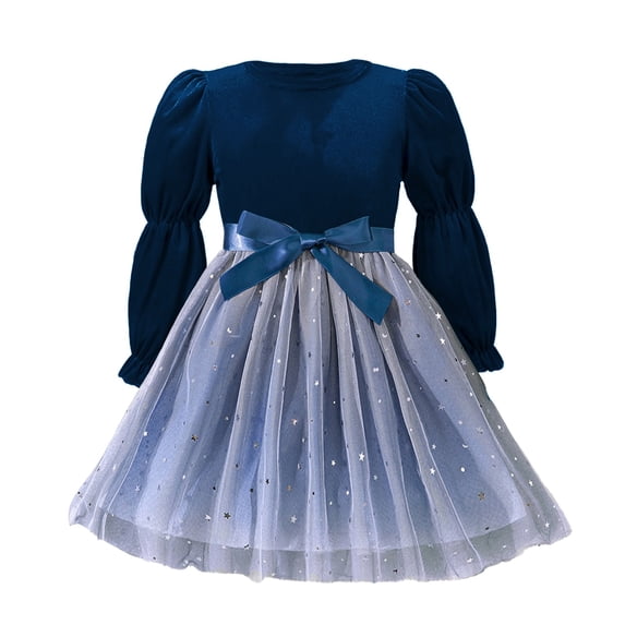 LNMQLPDBS Tulle Gown Girls Dresses Size 10-12 Red Dress for Girls Baby Christmas Clothes 4t Winter Clothes Girl Kids Christmas Size 6 Girls Clothes, Blue 3-4 Years
