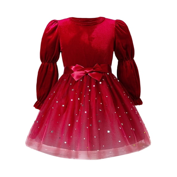 LNMQLPDBS Tulle Gown Girls Dresses Size 10-12 Red Dress for Girls Baby Christmas Clothes 4t Winter Clothes Girl Kids Christmas Size 6 Girls Clothes, Red 12-18 Months