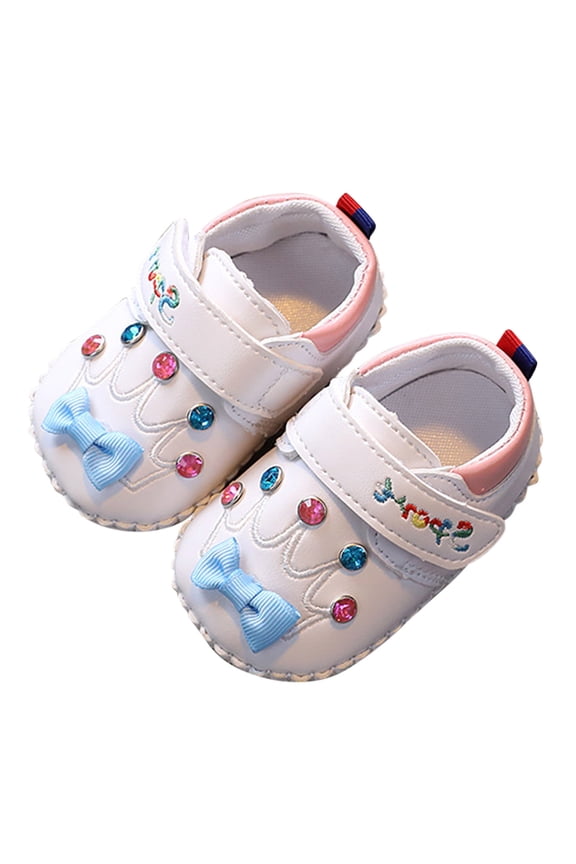 Unisex Baby Boys Girls Non-Slip First Walking Sneakers Soft Rubber Sole Shoes with Cute Cartoon Ears Toddler First Walkers Comfort Prewalker Sneakers for Summer Outdoor White 12 Months