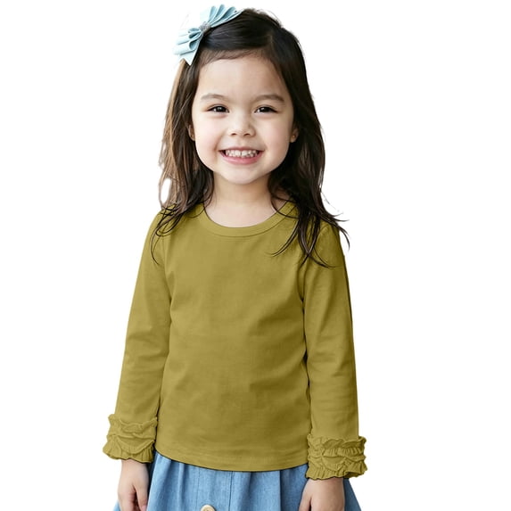 LNMQLPDBS Y2k Tees Girls Bell Sleeve Top 4t Girl Tops Girls Green Shirt Girls Long Sleeve Shirts Size 6 Girls 10-12 Girls 8-10 Clothes, 12-18 Months