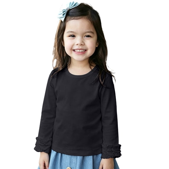 LNMQLPDBS Y2k Tees Girls Bell Sleeve Top 4t Girl Tops Girls Green Shirt Girls Long Sleeve Shirts Size 6 Girls 10-12 Girls 8-10 Clothes, Black 18-24 Months