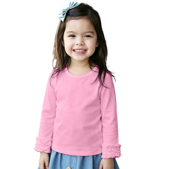 LNMQLPDBS Y2k Tees Girls Bell Sleeve Top 4t Girl Tops Girls Green Shirt Girls Long Sleeve Shirts Size 6 Girls 10-12 Girls 8-10 Clothes, Pink 12-18 Months