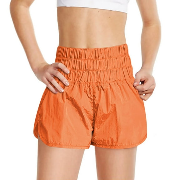 LNMQLPDBS Youth Compression Shorts Biker Shorts Baby Girl Jeans Girls Clothes Size 5 Girls Black Shorts Girls Tight Shorts, Orange 11-12 Years