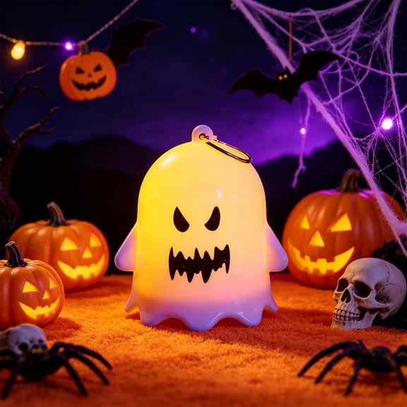 LNOGEUPG Halloween Sharp Jagged Teeth Scary Face Ghost LED Hanging Night Light, Warm Gradient Glow Spooky Decor Lamp for Halloween Party Home Indoor Atmosphere Setup