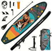 LNOW  10'6 Inflatable Stand Up Paddle Board  6' Thick SUP Paddle Board with Paddleboard Accessories Triple Action Pump