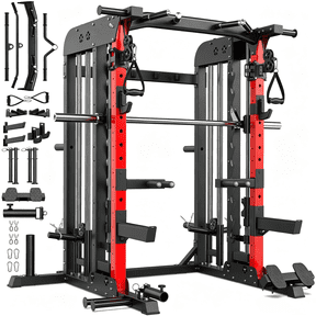 LNOW 2000LB All-in-One Home Gym Station – Smith Machine, Squat Rack & Dual Pulley System for Lat Pulldown/Cable Crossover