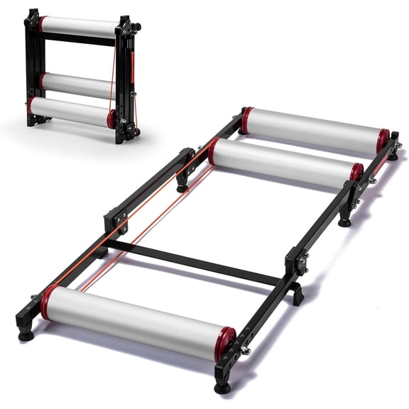 LNOW Bike Rollers Adjustable Bike Trainer Stand Foldable Indoor Cycling Bicycle Roller with Resistance