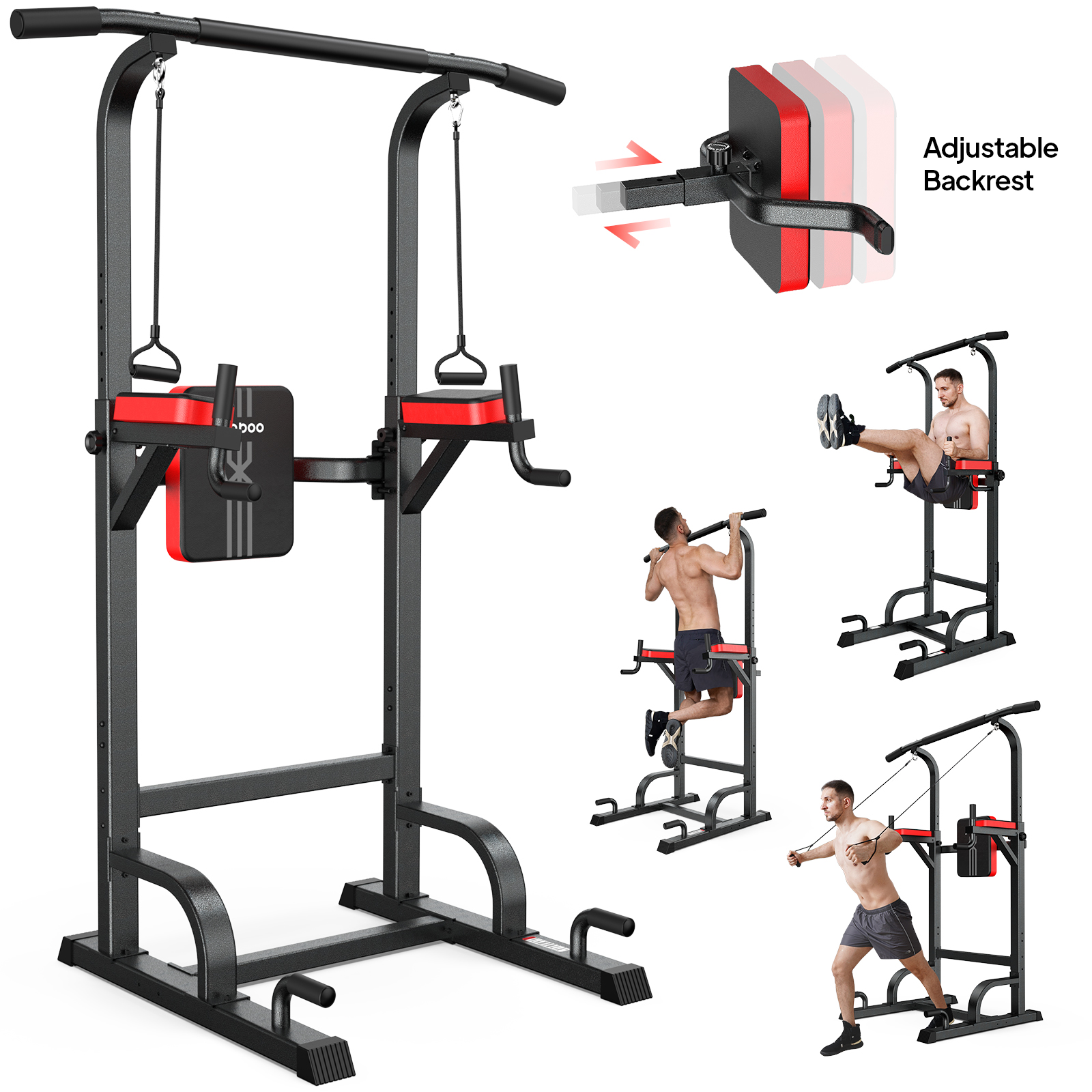 LNOW Multifunction Power Tower Pull Up Bar Dip Station Power Rack With LNOW Multifunction Power Tower Pull Up Bar Dip Station Power Rack With
