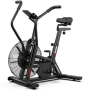 LNOW Commercial Built-in Bluetooth Fan Exercise Bike, Adjustable Air Resistance with Dual-Action Handlebars, Heavy Duty Indoor Cycling Bike for Home Gym Traininning, 350lbs Arm/Leg Cardio Workout