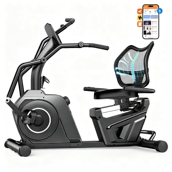 LNOW Commercial Recumbent Bike with Arm Exercisers for Seniors Adults, Magnetic Recumbent Exercise Bike with 16 Levels, Heart Rate, Low-Impact Cardio