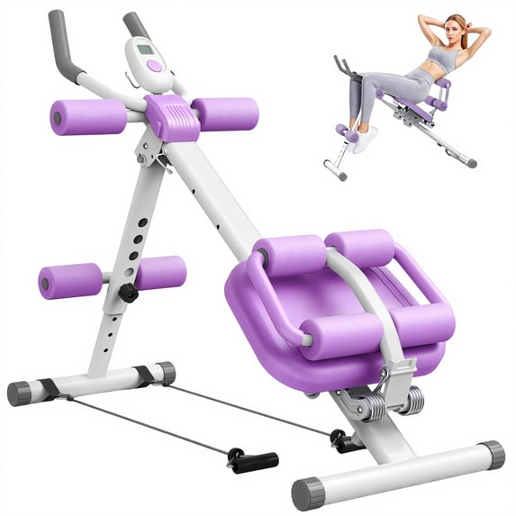 LNOW Foldable Ab Machine, Adjustable Ab Trainer Full Body Workout for Home Gym, Abdominal Exercise Workout Weight Capacity 350lbs