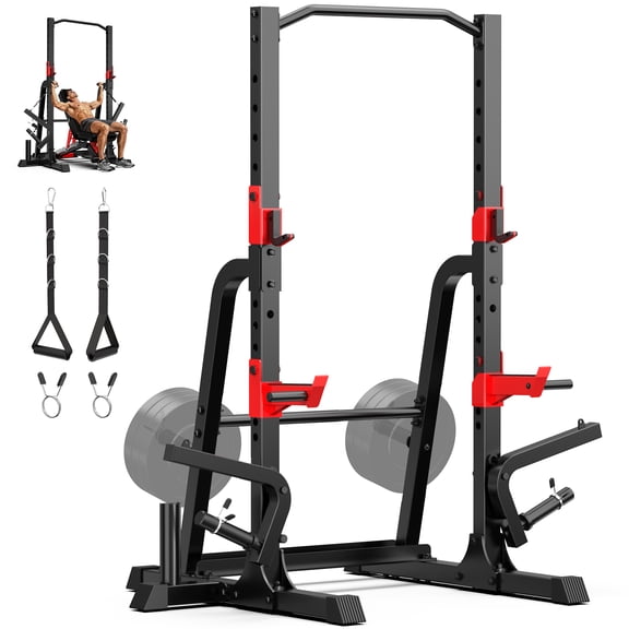 LNOW Power Cage Squat Rack | Home Gym Machine for Bench Press, Squats, Pull-Ups & Pec Fly