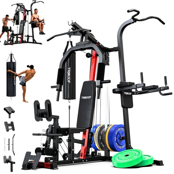 Gym Machine Colour LNOW Home Gym Workout Station, StrengMultifunction Smith Machine with ...