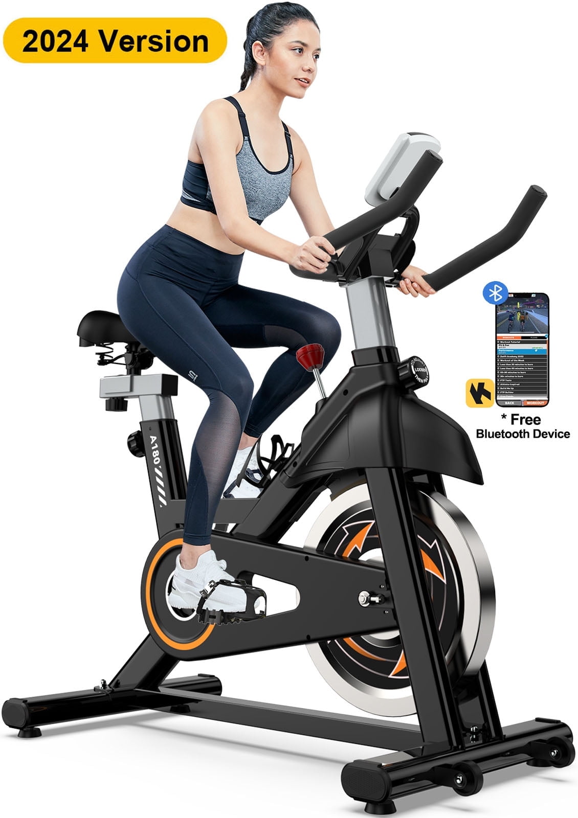LNOW Indoor Cycling Exercise Bikes Stationary Fitness Cycle Upright Cycling Belt Drive for Home Cardio Workout 35 Lbs Flywheel 350lb