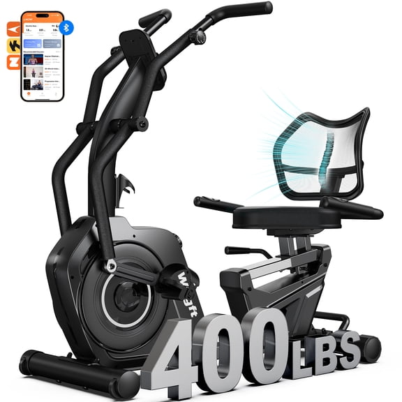 LNOW Recumbent Exercise Bike for Home,Light Commercial High-end Recumbent Bike with Arm Exerciser,Bluetooth App,Heart Rate, Low-Impact Cardio & Physical Therapy