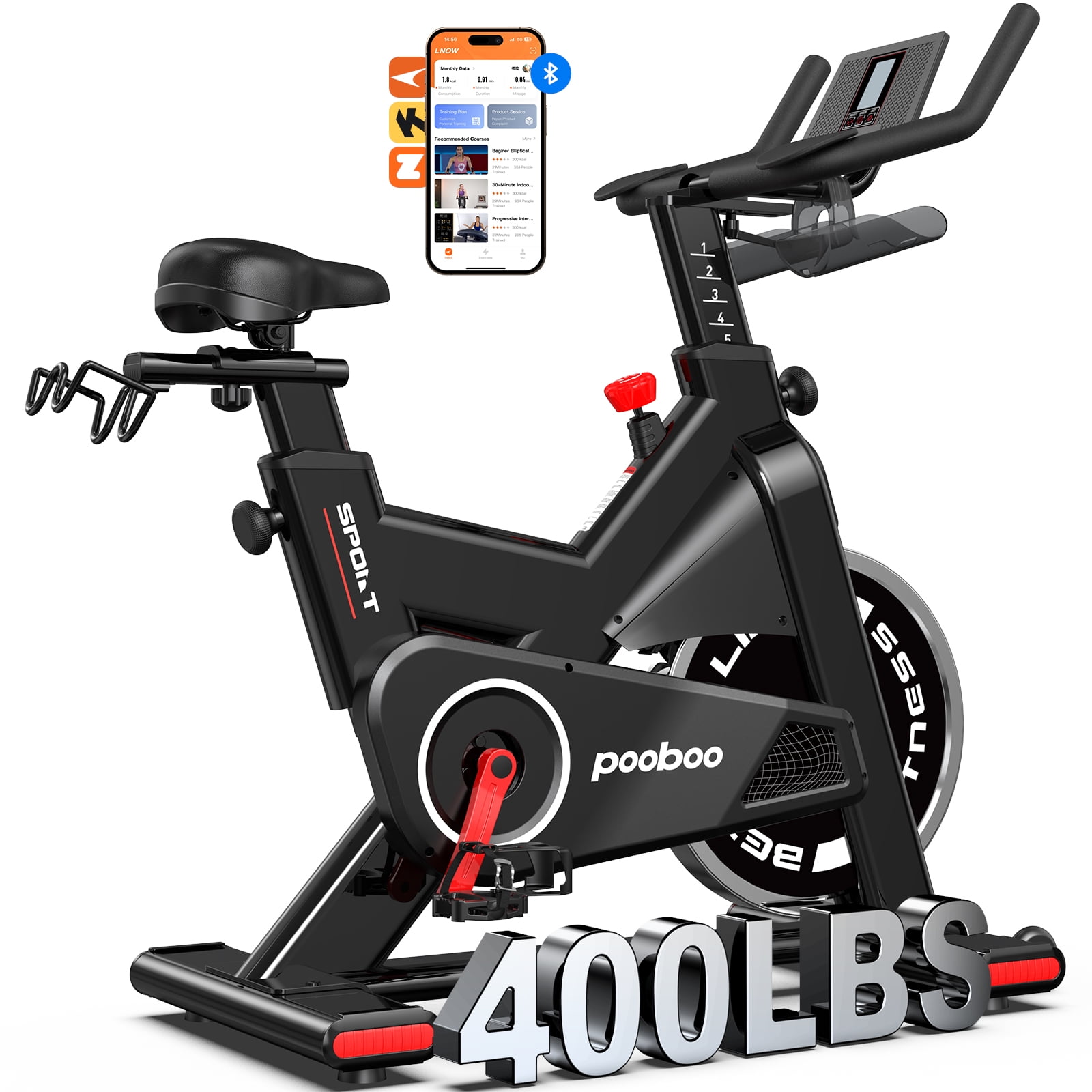 LNOW Pro Magnetic Exercise Bike 45 lbs Flywheel Commercial