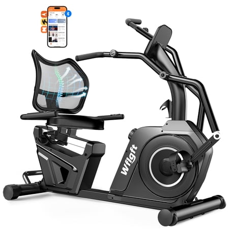 LNOW Recumbent Exercise Bike for Home,Light Commercial High-end Recumbent Bike with Arm Exerciser,Bluetooth App,Heart Rate, Low-Impact Cardio & Physical Therapy
