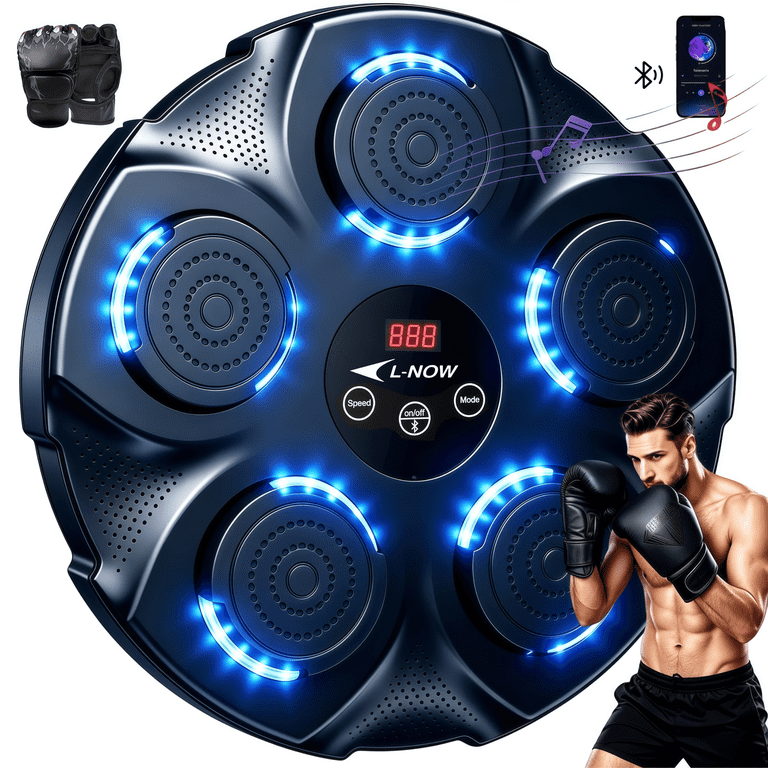 LNOW Music Boxing Machine with Bluetooth, Wall Mounted Trainer