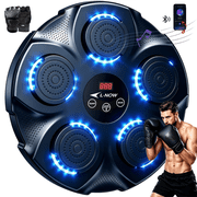 LNOW Adult Music Boxing Machine with Boxing Gloves, Oversize Wall Mounted Smart Bluetooth Music Boxing Trainer, Electronic Boxing Target Workout Punching Equipment for Home, Indoor and Gym