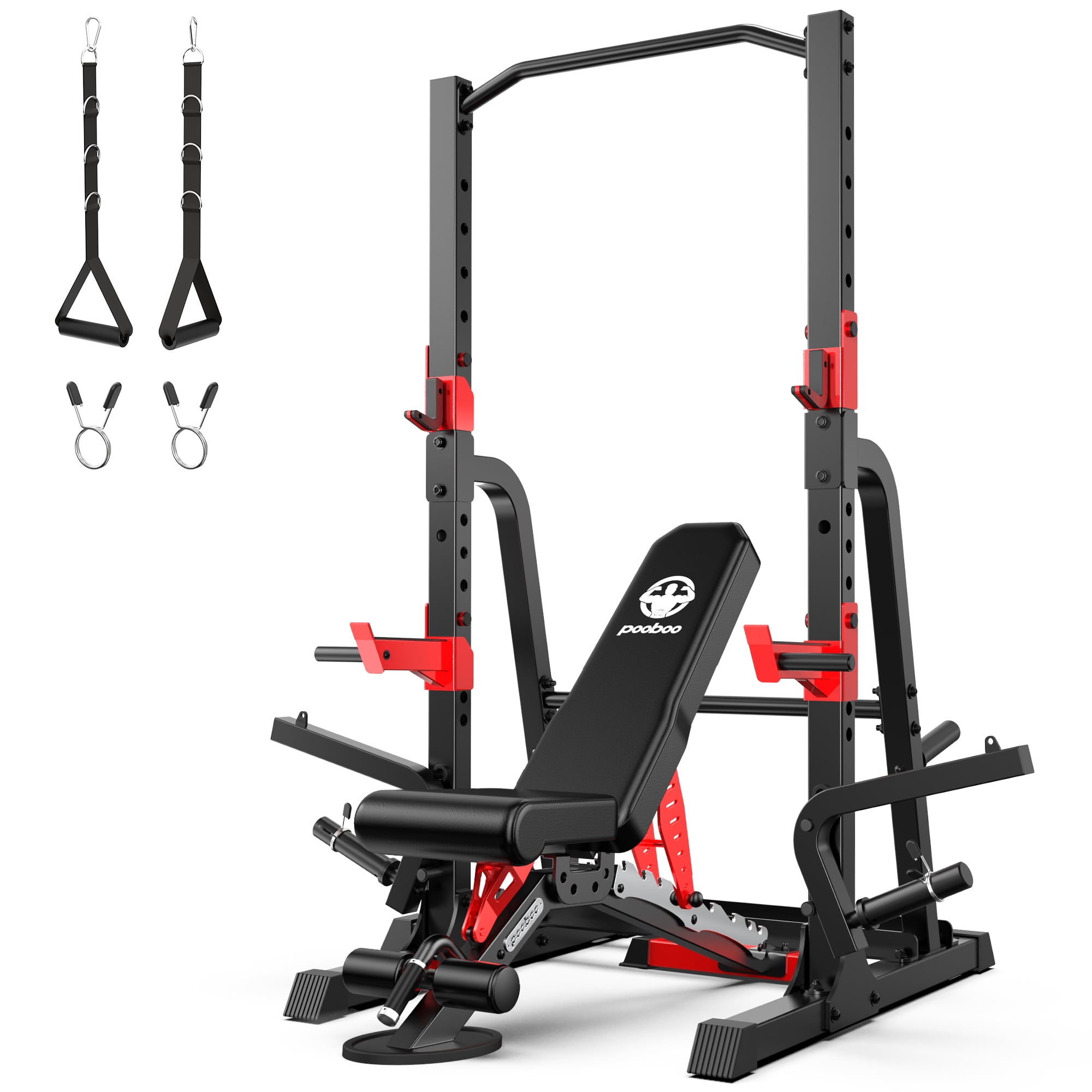 LNOW Power Cage Squat Rack | Home Gym Machine for Bench Press, Squats ...