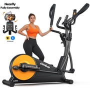 LNOW Pro Magnetic Elliptical Mahicne تم تجميعها بالكامل تقريبًا، آلة تمرين ثابتة داخلية تعمل بتقنية Bluetooth، 400 رطل، 16 مقاومة مع طول 17 خطوة