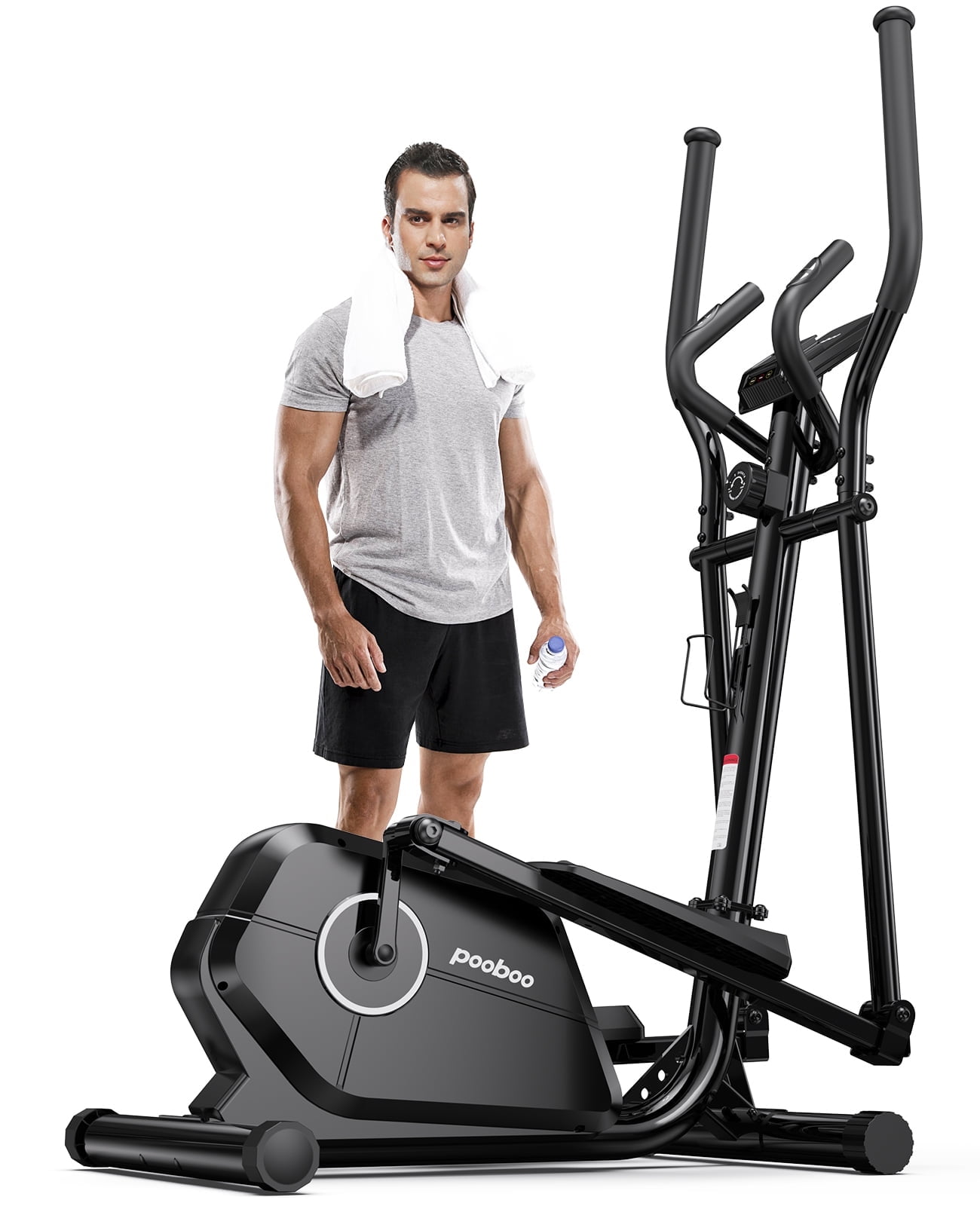 LNOW Professional Magnetic Elliptical Exercise Machine Elliptical Bike Trainers for Home Use Pulse Rate Grips 250LB