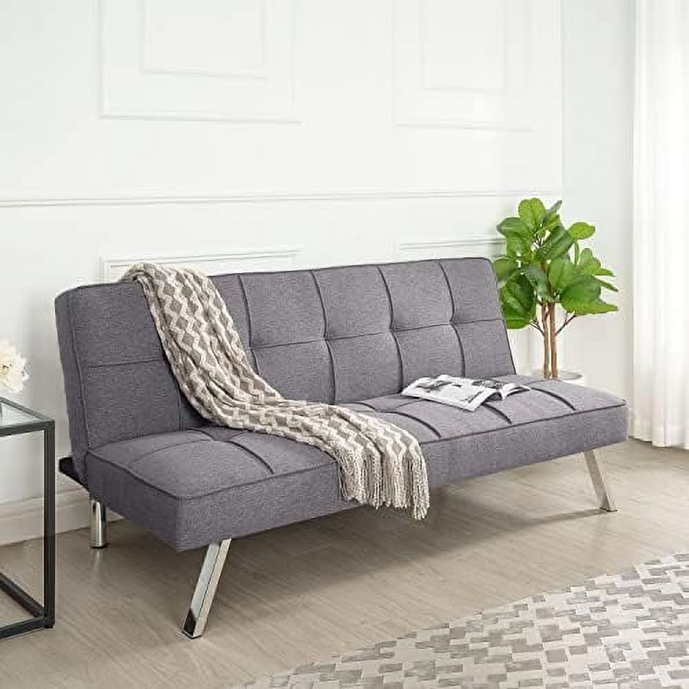 LNSETGC Astrid Futon Sofa Bed Faux Leather Futon Couch Modern