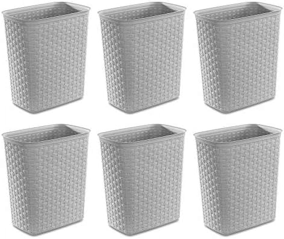 LNSETGC Weave 5.8 Gallon Plastic Home/Office Wastebasket (6 Pack
