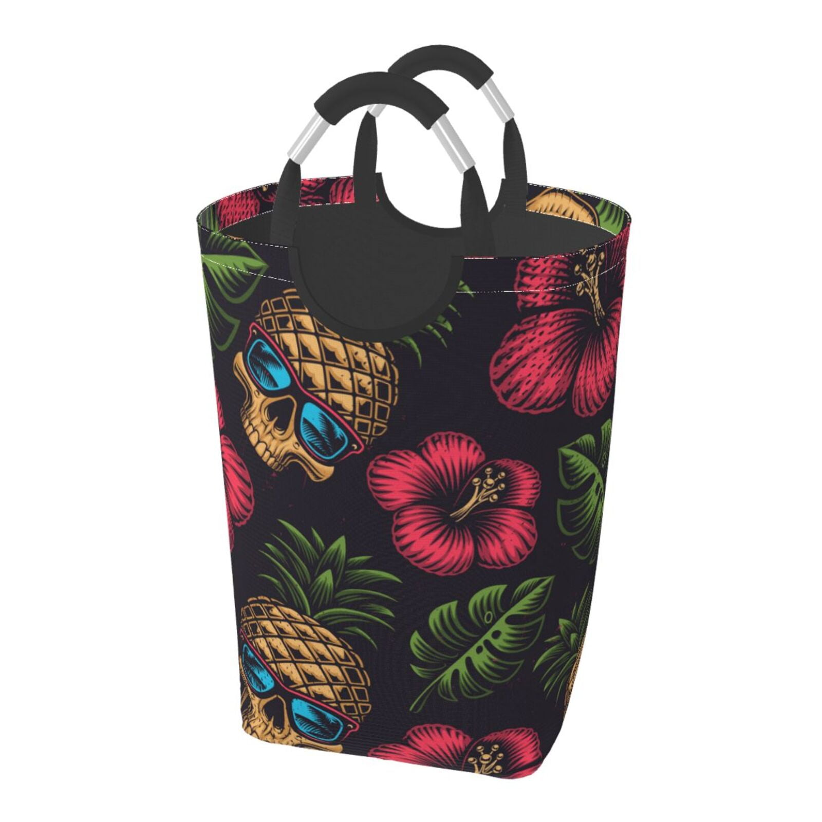 Yellow Hawaiian Pineapple Print Laundry Basket