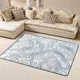 thumbnail image 1 of LNWH Abstract Blue Line Stripe Rug for Bedroom Living Room, Non-Slip Soft Foldable Carpet, 63" x 48", 1 of 6