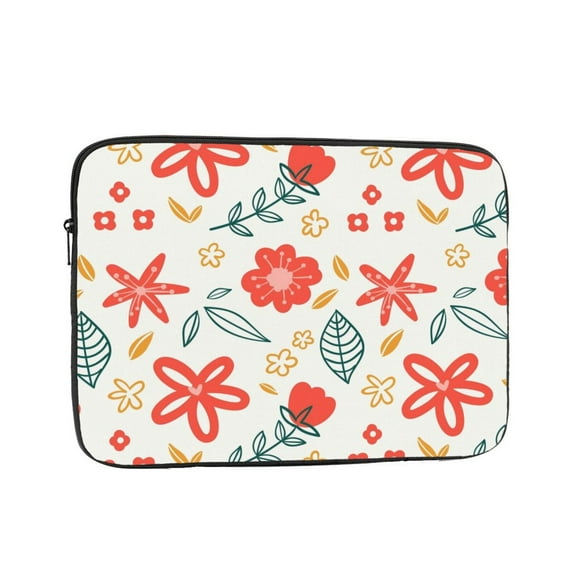 LNWH Abstract Botanical Floral Motif Pattern Laptop Sleeve, Notebook Computer Pocket Tablet Briefcase Carrying Bag, 10 inch Laptop Case