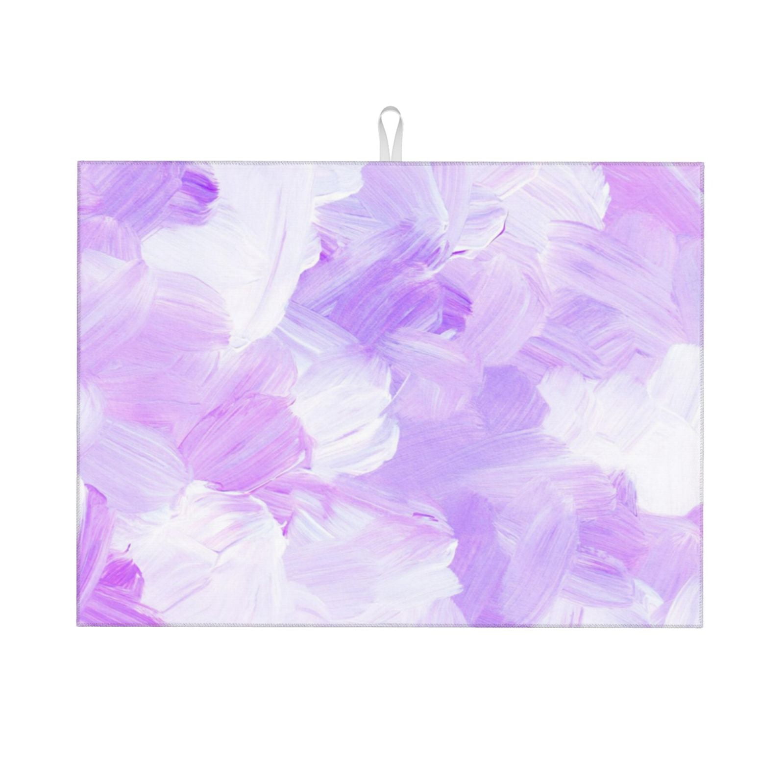 LNWH Abstract Pastel Violet Pattern Dish Drying Mat, Dishes Drainer