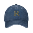 thumbnail image 1 of LNWH Baseball Cap, Adjustable Size for Running Workouts and Outdoor Activities All Seasons, Alphabet R - Navy Blue, 1 of 8