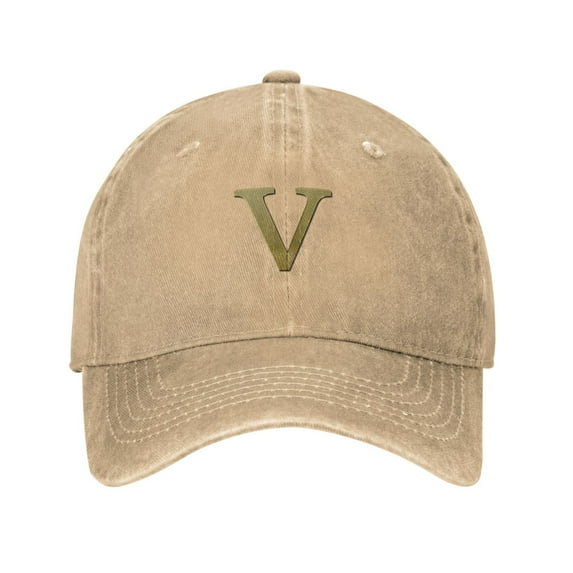LNWH Baseball Cap, Adjustable Size for Running Workouts and Outdoor Activities All Seasons, Alphabet V - Natural