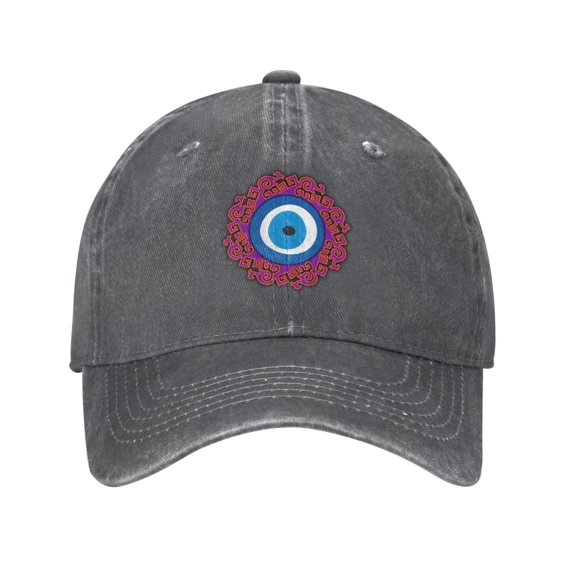 LNWH Baseball Cap, Adjustable Size for Running Workouts and Outdoor Activities All Seasons, Red Blue Monster Eyes - Deep Heather