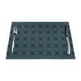 thumbnail image 1 of LNWH Blue Boho Kaleidoscope Pattern Placemats, 6 PCS Heat Resistant Washable PVC Table Mats, 18"x12", 1 of 6