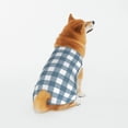 thumbnail image 1 of LNWH Blue Gingham Print Pattern Dog Clothes, Breathable Warm Cotton Pet Clothes 3X-Large, 1 of 8