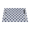 thumbnail image 1 of LNWH Blue Line Check Pattern Placemats, 1 PCS Heat Resistant Washable PVC Table Mats, 18"x12", 1 of 6