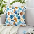 thumbnail image 1 of LNWH Blue Ocean Watercolor Doodle Throw Pillow Covers, Square Soft Linen Decorative Pillow Cases, 20"x20", 1 of 8