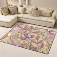 thumbnail image 1 of LNWH Botanical Rose Flower Art Rug for Bedroom Living Room, Non-Slip Soft Foldable Carpet, 63" x 48", 1 of 6