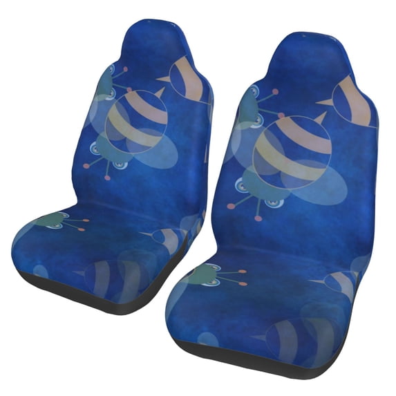 LNWH Car Seat Covers, Seamless Tile Repeat Pattern Car Interior Seat Covers - Universal Fit Most Cars, SUV, Trucks, 2pcs Car Seat Protectors