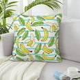 thumbnail image 1 of LNWH Cartoon Banana Throw Pillow Covers, Square Soft Linen Decorative Pillow Cases, 18"x18", 1 of 8