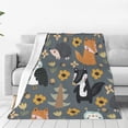 thumbnail image 1 of LNWH Cartoon Fox Owl Hedgehog Tree Pattern Throw Blanket, Flannel Sofa Blankets for All Seasons, 40"x30", 1 of 8