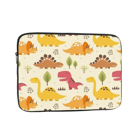 LNWH Cartoon Fun Colorful Dinosaurs Pattern Laptop Sleeve, Notebook Computer Pocket Tablet Briefcase Carrying Bag, 17 inch Laptop Case