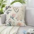 thumbnail image 1 of LNWH Cartoon Watercolor Flower Throw Pillow Covers, Square Soft Linen Decorative Pillow Cases, 16"x16", 1 of 8