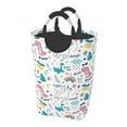 thumbnail image 1 of LNWH Colorful Doodle Animals Pattern Laundry Basket, 50L Large Capacity Foldable Laundry Hamper, 1 of 6