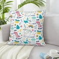 thumbnail image 1 of LNWH Colorful Doodle Animals Throw Pillow Covers, Square Soft Linen Decorative Pillow Cases, 16"x16", 1 of 8