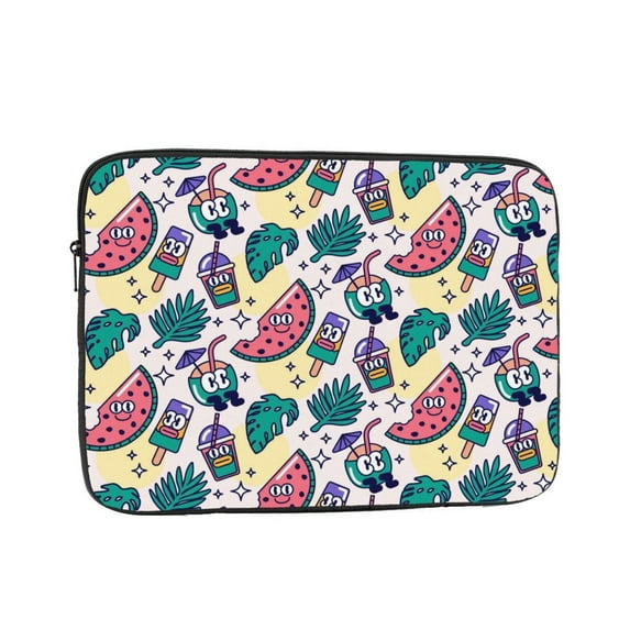 LNWH Cool Cartoon Watermelon Ice Cream Pattern Laptop Sleeve, Notebook Computer Pocket Tablet Briefcase Carrying Bag, 17 inch Laptop Case
